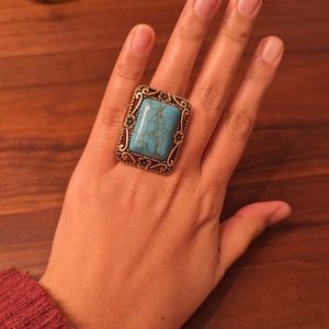Free People Adjustable Turquoise Ring
